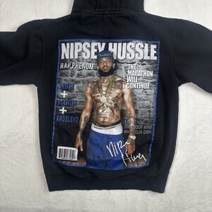 Nipsey Hussle Black Pullover Fleece Graphic Hoodie Men's Small